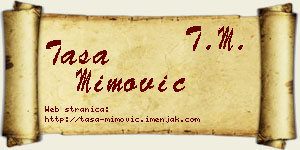 Tasa Mimović vizit kartica